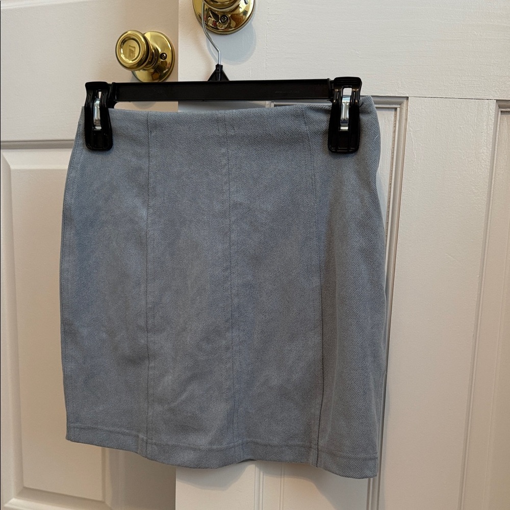 Wild Honey Light Gray Mini Skirt